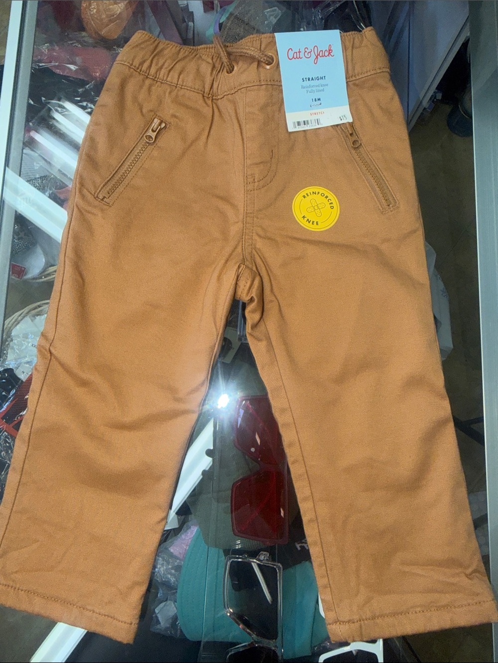 Cat & Jack Straight-Fit Tan/Brown Toddler Pants